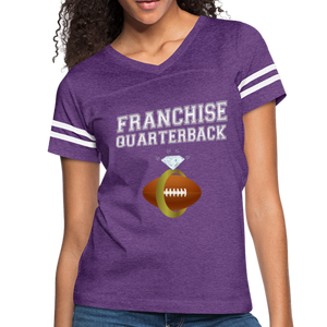 Franchise Quarterback customize jersey gift for engaged or married wife - vintage purple/white