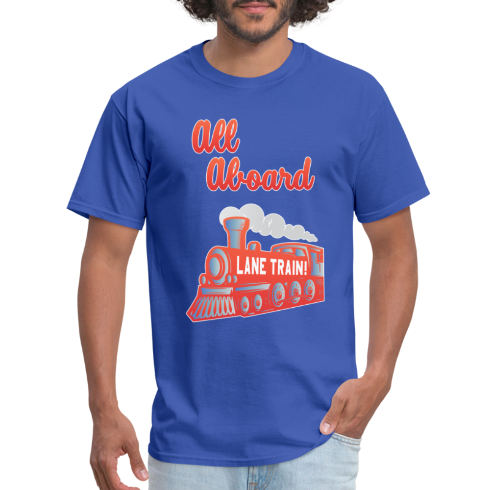 Lane Train Ole Miss All Aboard Unisex T-Shirt - royal blue