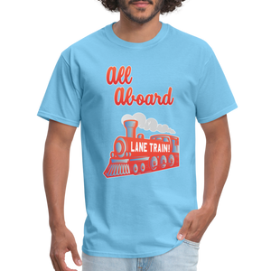 Lane Train Ole Miss All Aboard Unisex T-Shirt - aquatic blue