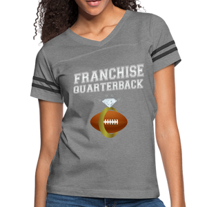 Franchise Quarterback customize jersey gift for engaged or married wife - heather gray/charcoal
