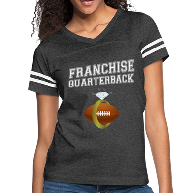 Franchise Quarterback customize jersey gift for engaged or married wife - vintage smoke/white