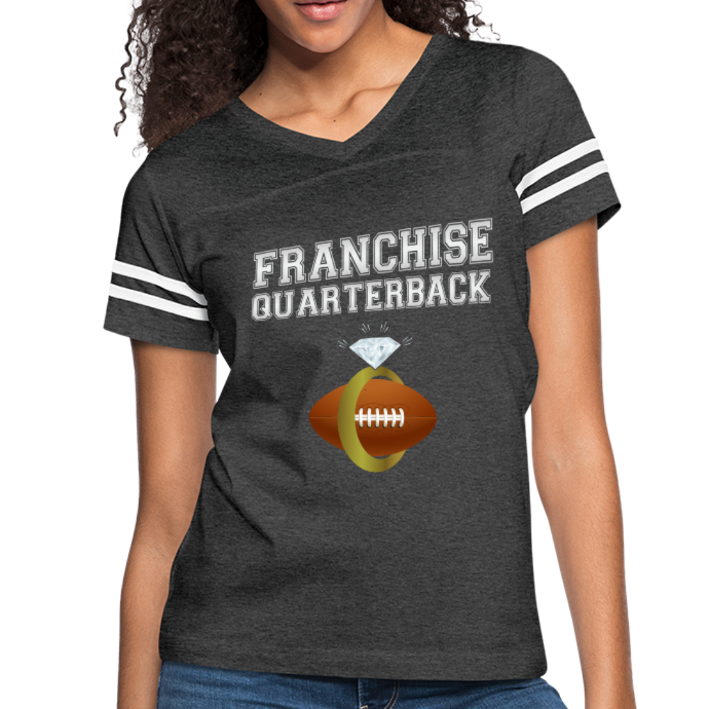 Franchise Quarterback customize jersey gift for engaged or married wife - vintage smoke/white
