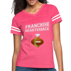 Franchise Quarterback customize jersey gift for engaged or married wife - vintage pink/white