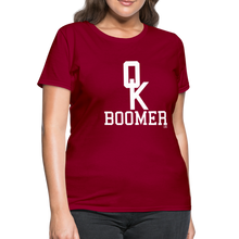 Load image into Gallery viewer, OK Boomer Women&#39;s T-Shirt - dark red